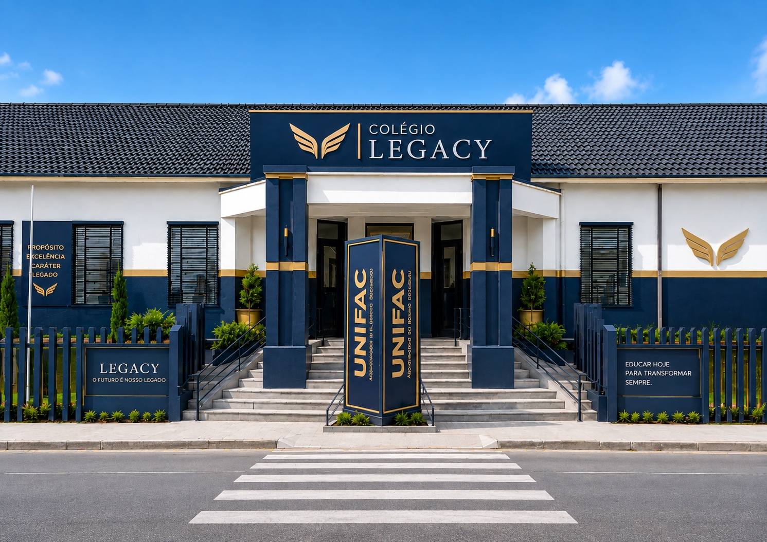 Fachada do Colégio Legacy em Botucatu